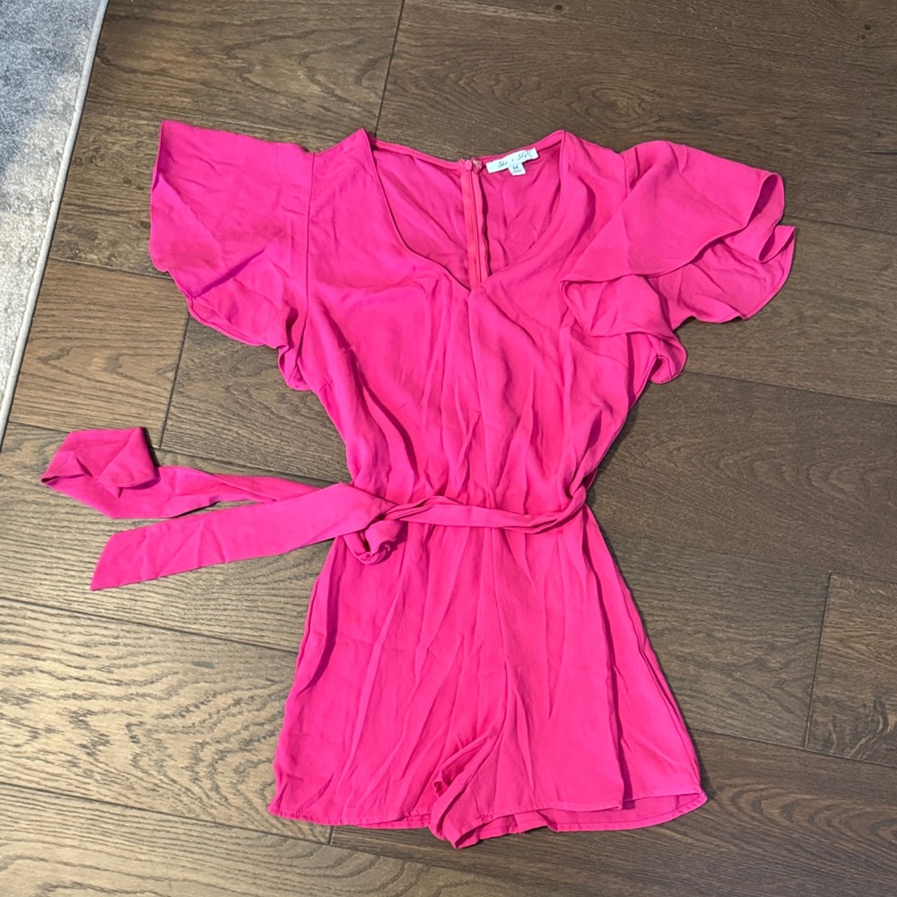 Pink Ruffled One Piece